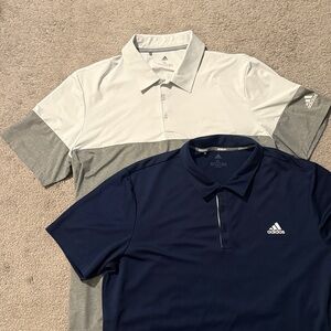 Adidas Men's Navy & Grey Polo Shirts